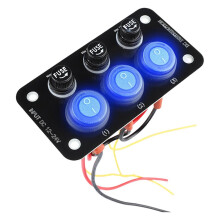 12V-24V LED Marine Boat Rocker Panel with 10A Fuse for Car, Marine, RV, Truck