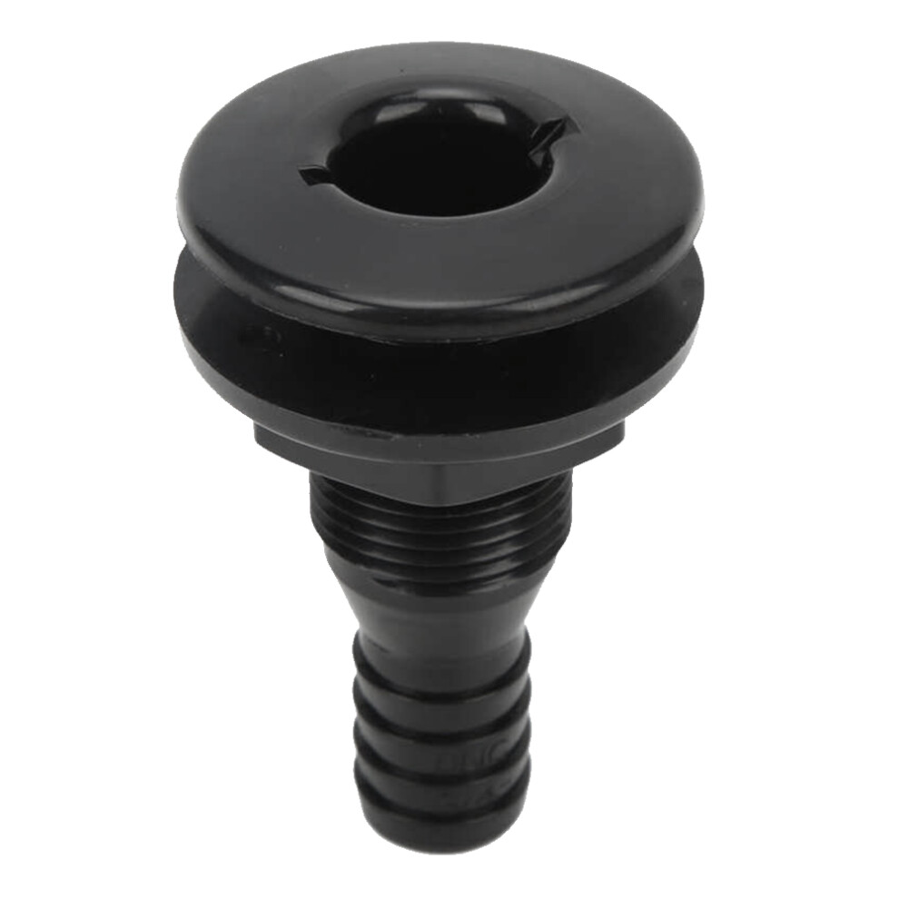 Boat Water Drain Scupper Abs 3/4In Black Through Hull Connector Hose Coupling Drain Outlet Replacement Hardware 6034161362831