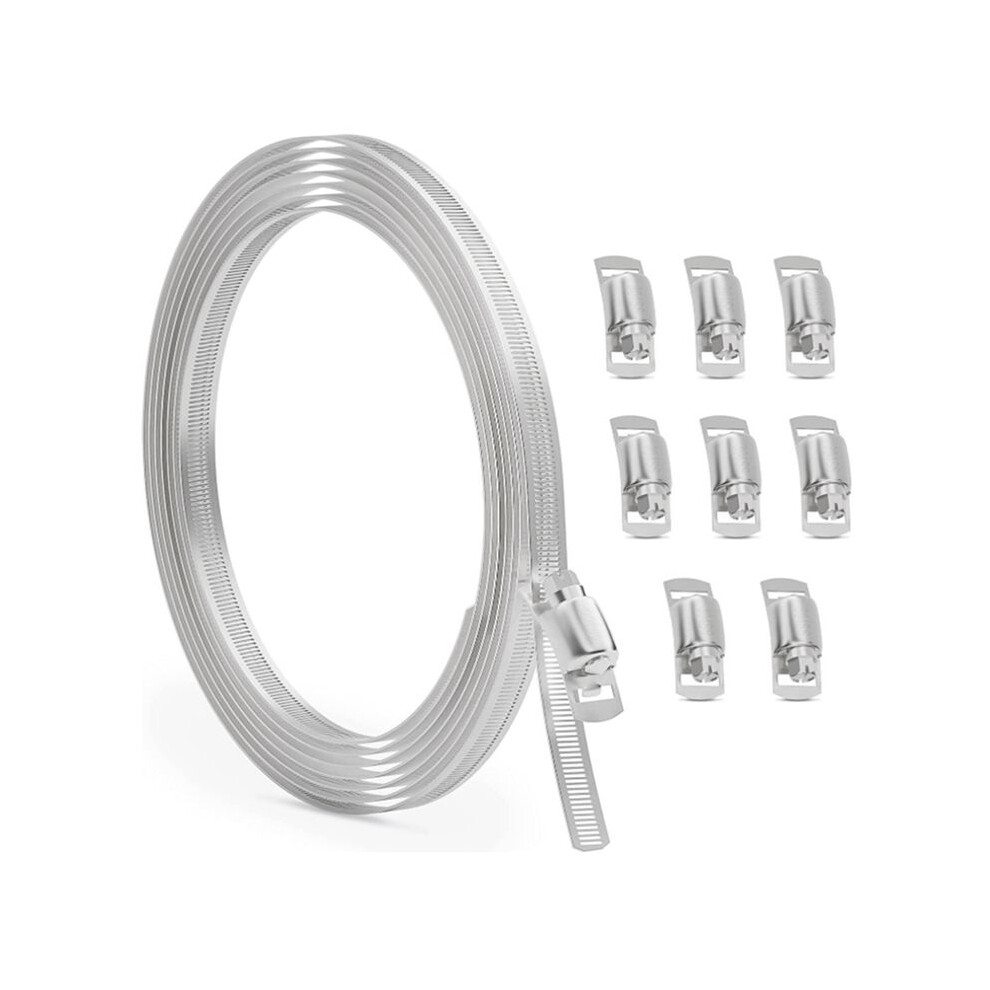 10Ft Stainless Steel Hose Clamp Assortment Kit,Worm Gear Band Hose Clamp Screw Pipe Clamp For Duct,Tube And Fuel 6033967219547