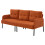 (Orange) Modern Upholstered 3-Seater Sofa with Side Pockets & Armrests 6