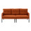 (Orange) Modern Upholstered 3-Seater Sofa with Side Pockets & Armrests 7