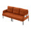 (Orange) Modern Upholstered 3-Seater Sofa with Side Pockets & Armrests 8