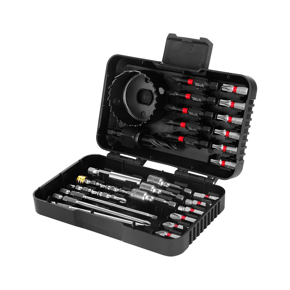 Magnetic Nut Driver Set 27Pcs, Ph2 Impact Driver Bit Set, Deep Nut Drivers For Impact Drill,Extension Rod, Hole Opener 4711776843048