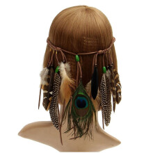 2X Indian Hippie Feather Stirnband Quasten Bund Kopfschmuck KostüM Karneval