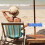 Sun Shelter Side Table with Reinforced Frame Camping Gear-Blue 3
