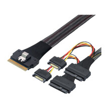 SFF8654(8i) to 2xSFF-8639 NVME U.2 Cable NVME SFF8654 to SAS  Conversion Slimesas Data Transfer Cable