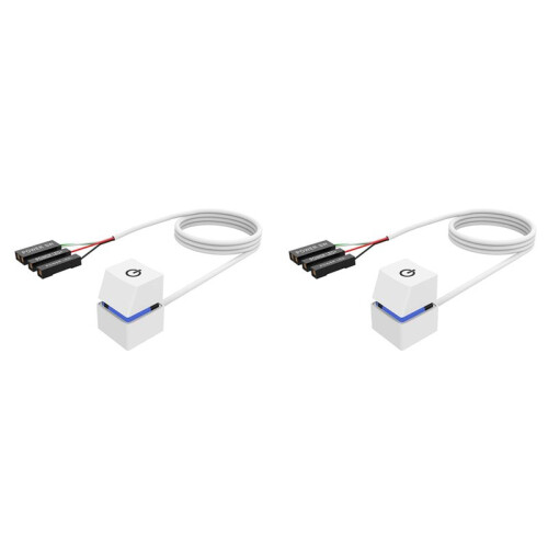 2X 2M Portable LED Lights Computer Desktop  PC External Start Power /Off Button Extension Cable,  Light