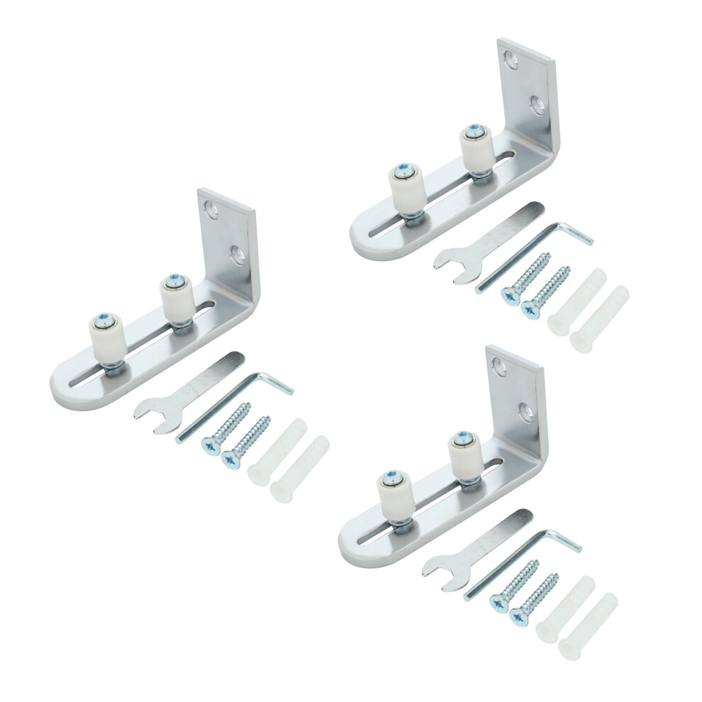 3X Floor Guide For Bottom Of Sliding Barn Doors Adjustable Wall Mount Stay Roller Guide Bearings 4712474967517