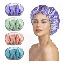Reusable Shower Caps for Hair Protection, Set of 4 Hair Care Accessories for Women