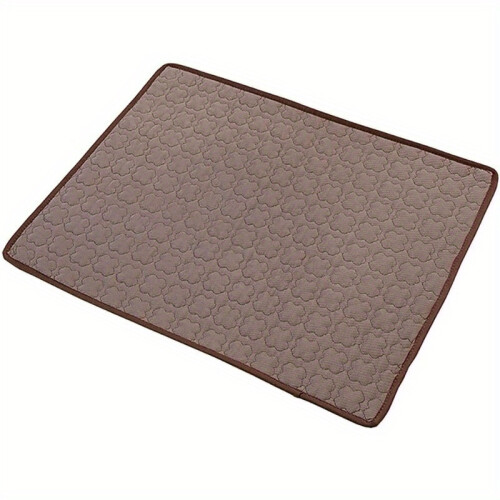 (Coffee, M(62X50cm)) Cooling Pet Mattress Pad for Dogs & Cats - Ice Cooling Mat with Hexagonal Pattern, Durable Polyester, Rectangular Design
