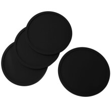 Silicone Black Drink Coasters Set of 16 Non-slip Round Soft Sleek and Durable Easy to Clean Black