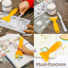 10 PCS Plastic Spatula Resin Scraper, Flexible Paint Scraper Putty Knife Air Bubble Remover Sticker Installation Tool