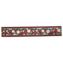 Linen Red and Black Check Plaid Christmas Table Runner 72 Inches Long Seasonal Winter Christmas Table Decoration