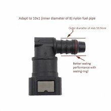 5X 9.89 ID8 Curved Fuel Quick Connector, Urea Tube Fastener Pipe Fittings Gas Filter Fitting Fuel Quick Connector
