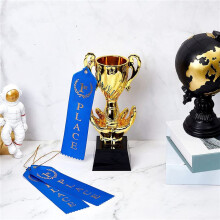 1E Plaats Award-Lint Metallic Goudfolieprint met Activiteitenkaart en Touwtje voor Wedstrijden, Sportevenementen, 45 Stuks