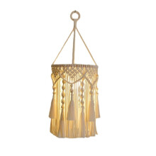 Boho Lamp Shade,Boho Hanging Lamp Handmade Macrame Lamp Shade Plug in Pendant Light,Bohemian Hanging Lights