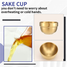 Tasse à Saké en Acier Inoxydable de 80 Ml, Double Couche, Tasse à Vin Blanc pour Tasses à Thé et à Eau, Ustensiles de Cuisine de Style