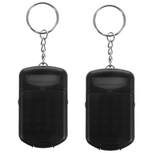 2X Gray Plastic Casing 8 Digits Electronic  Calculator W Keychain 1
