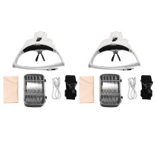 2X Hands Free Headband Magnifying Glass, USB Charging  Magnifier with LED Light 5 Lenses 1.0X 1.5X 2.0X 2.5X 3.5X