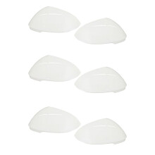 3Pair Car White Rearview Side Glass Mirror Cover Trim Rear Mirror Covers Shell For- 8 MK8 2021 2022