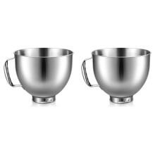 2X Stainless Steel Bowl for 4.5-5 Quart Tilt Stand Mixer, for Mixer Bowl, Dishwasher Safe