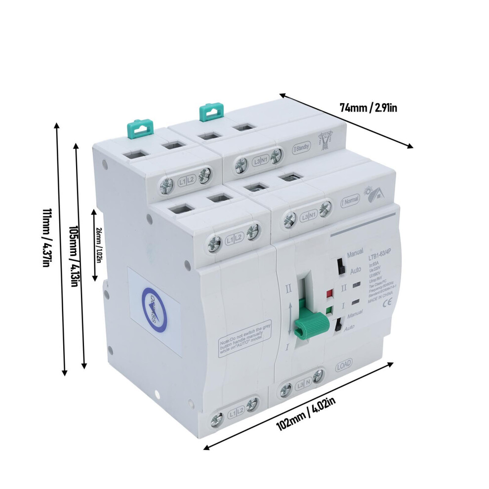 Solar to Grid ATS 4P 63A Automatic Transfer Switch
