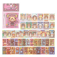 Activity Sticker Book Paper Reusing Dress Up Sticker Book-pink