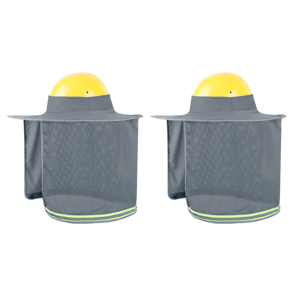 2Pcs Construction Helmet Sun Cover Shade With Ventilation- Grey 7704001217940