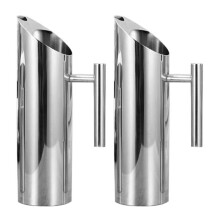 2X Pichet À Eau En Acier Inoxydable avec de la Glace Cruche Bouilloire ThéIère de Garde Pot 1L