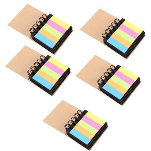 Bloc-notes en papier de couleur fluorescente,-5 pièces