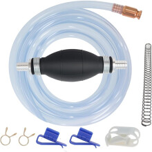 Saugschlauch-Set für Benzin, Handsiphon mit 2 M Langem 5/9Zoll-Schlauch, Gummipumpe, für Schnelles Umfüllen Von Benzin, und Wasser
