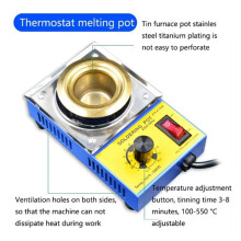 Horno de Fusión de Estaño con Temperatura Ajustable de 160 W, Crisol de Soldadura de Alta Calidad Sin Plomo, Enchufe Europeo