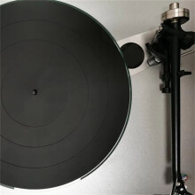 12 Inch Anti-Vibration Silicone Pad for LP Turntable, Non-Slip Rubber Mat for Enhanced Sound Quality and Stability Black