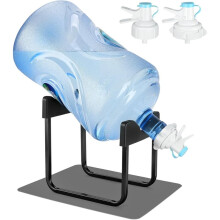 3-5 Gallon Water Jug Stand and 2 Dispenser Valves, Rust-Resistant Non Slip Water Stand, Fits Both 52mm and 55mm Bottles