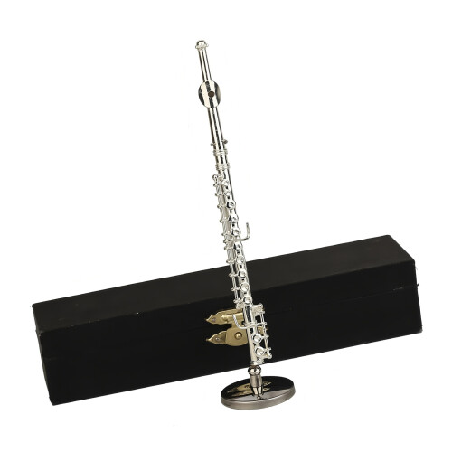 Versilbertes Flötenmodell, Musikinstrument, Dekoration,-11CM