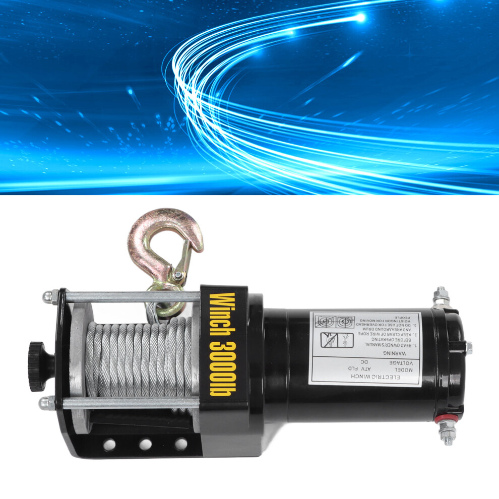 24V 3000lbs Electric Winch Remote Steel