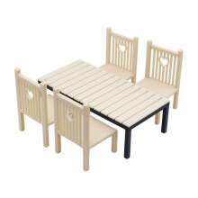 1:12 Doll House Camping Table Heart Design Chair Model Figure