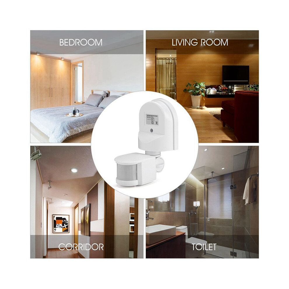 6X Infrared Motion Sensor Ac110v-240V Adjustable Sensor For Pir Body Motion Sensors (White) White 4711502344498