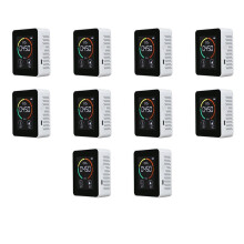10X Temperature & Humidity Meter, Air Quality Monitor,3-In-1 Digital Air Pollution Carbon Dioxide Detector A