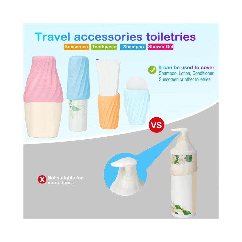 8 Pack Leak Proof Sleeves for Travel Container, Elastic Sleeves for Leak Proofing in Luggage, Reusable for Travel