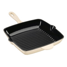 (White) Cooks Professional 26cm Cast Iron Skillet Pan
