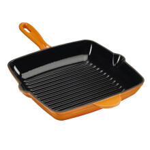 (Orange) Cooks Professional 26cm Cast Iron Skillet Pan