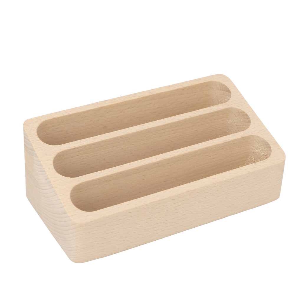 Wooden 3-Slot Card Display Rack