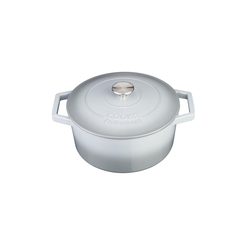Cooks Professional (Grey) 26Cm Cast Iron Casserole Grey