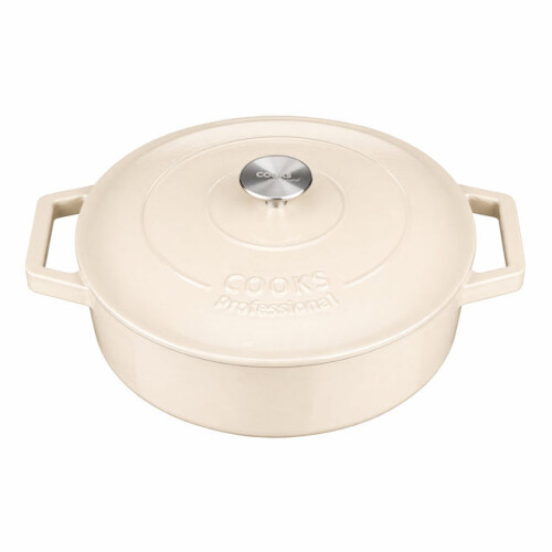 Cooks Professional (Ivory) Cooks Professional 28cm Shallow Cast Iron Casserole