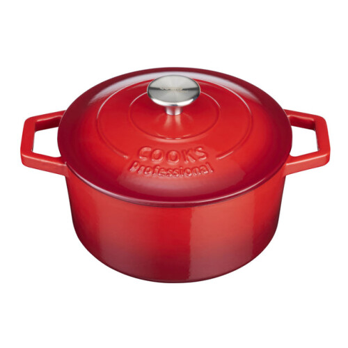 Cooks Professional (Red) Cooks Professional 20cm Cast Iron Casserole