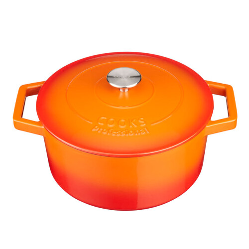 Cooks Professional (Orange) Cooks Professional 20cm Cast Iron Casserole