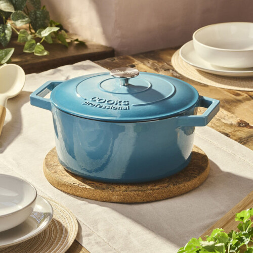 Cooks Professional (Teal) Cooks Professional 20cm Cast Iron Casserole 1