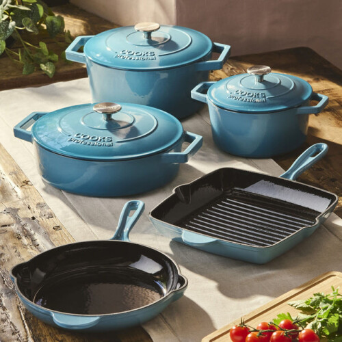 Cooks Professional (Teal) Cooks Professional Set of 5 Cast Iron 1