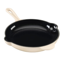 (White) Cooks Professional 26cm Cast Iron Frying Pan